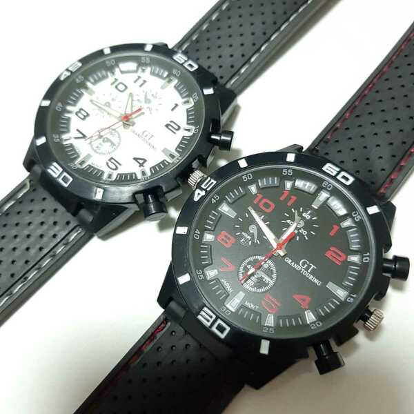 新品　腕時計　スポーツ　ビジネス　赤と白のセット　1
