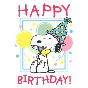 ドイツ製ポストカード PEANUTS ポストカード スヌーピーSNOOPY　1枚 HAPPY BIRTHDAY CARD