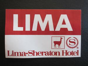 Метка отеля ■ Sheraton ■ Lima ■ Sheraton ■ Lima ■ Lima-Sheraton Hotel ■ Peru ■ Наклейка