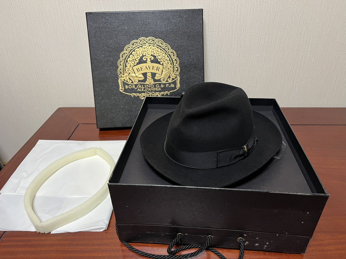 ボルサリーノ borsalino ビーバー ミドル フェルトハット (63) 紺-