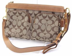 COACH* signature double pocket shoulder bag / waist bag * approximately W27×H17cm