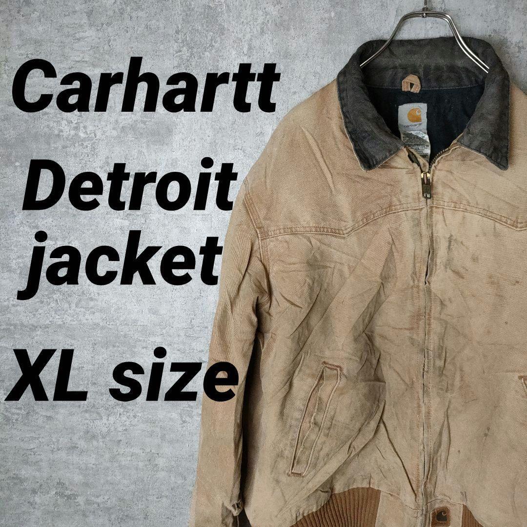 希少 00´s Carhartt Detroit Jacket ブラウンベージュ-