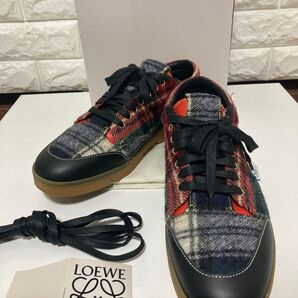 LOEWE ロエベ クレイジーパターン ウールチェック スニーカーブーツ