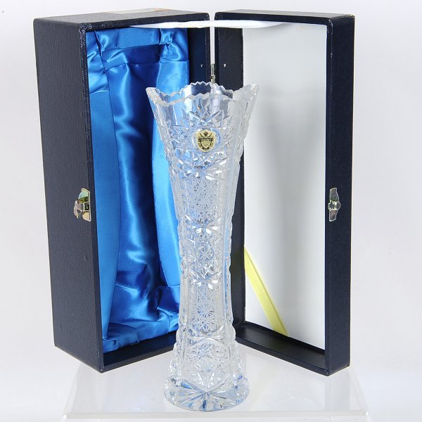 KAMEI GLASS CHEVALIER 水晶手工切割花瓶 附盒子 二手长期保管品 [2m8] 玻璃花瓶 复古西德 手工切割, 工艺, 玻璃, 工艺玻璃