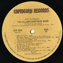 USオリジナル テクスチャード Allman Brothers Band／Eat A Peach【Capricorn】Blue Sky ライヴ音源 2LP オールマン・ブラザーズ・バンド_画像4