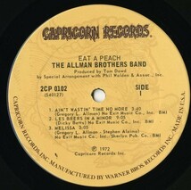 USオリジナル テクスチャード Allman Brothers Band／Eat A Peach【Capricorn】Blue Sky ライヴ音源 2LP オールマン・ブラザーズ・バンド_画像3