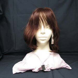 81-00013 [ outlet ] manner .. young lady medium full wig lady's red Brown 