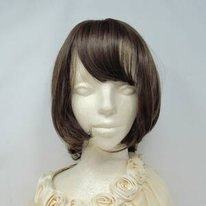 81-00043 [ outlet ] Hawkko Short Bob full wig adjuster attaching lady's oil Brown 