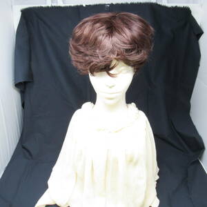 81-00073 [ outlet ] No-brand goods middle and old age full wig .. wig Short medical care for wig person wool 100% lady's Brown 