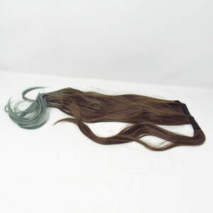 82-00005 free shipping [ outlet ] bright lala ponytail part for wig two-tone color - lady's chocolate Brown * green 