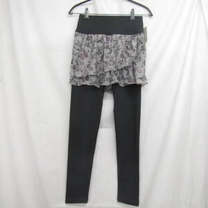 87-00271 [ outlet ] tea cot short pants attaching leggings yoga ballet Dance waist rubber lady's M size gray floral print 