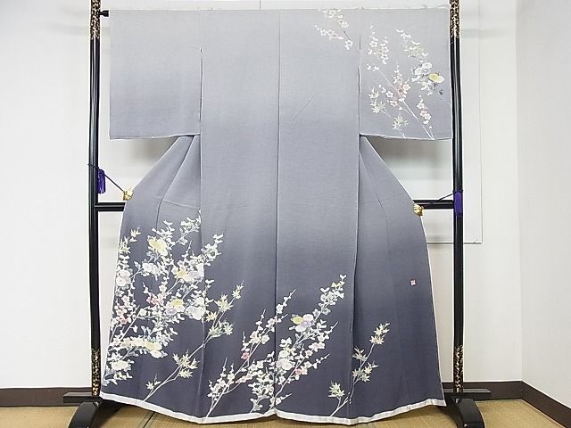 値下げ❗️未使用品 作家物 しつけ付き 付け下げ 薄いグレー 着物