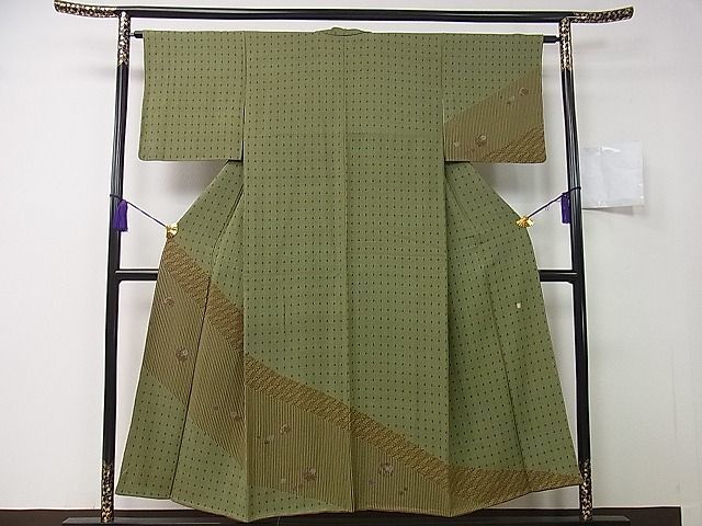 贈り物 伝統工芸士 曽根武勇 訪問着 お召地 間道 m-3s683 | reumareica.com