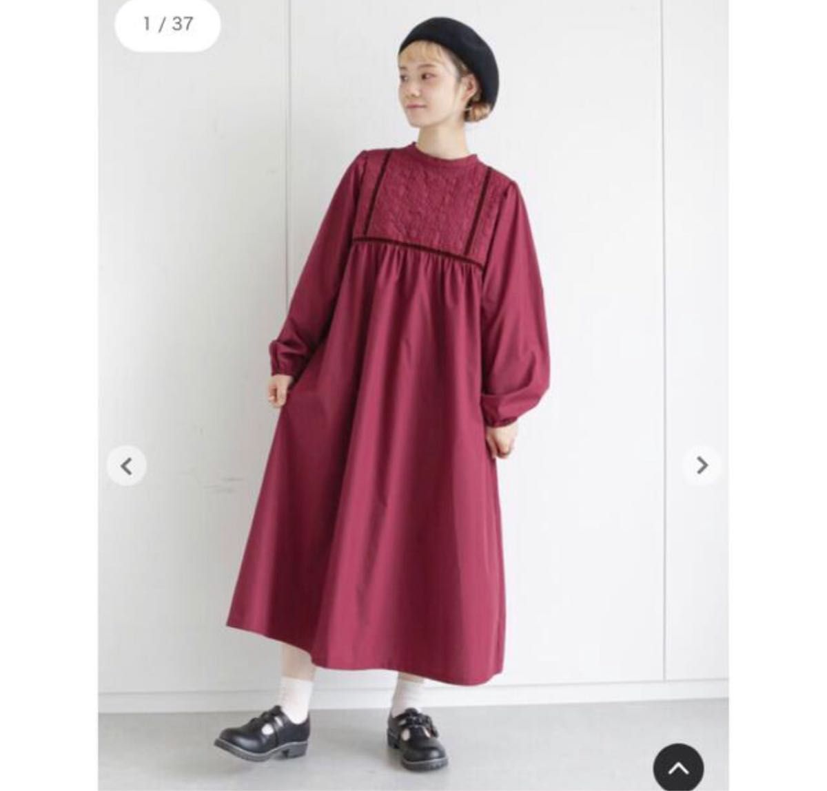 安い新品 チェック織りレース刺繍ワンピース サマンサモスモス SM2
