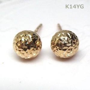 [ free shipping ]K14YG volume ball earrings #410565