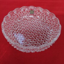 HOYA Crystal　ホヤ　クリスタル　盛り鉢 ２点　亀甲　つなぎ紋　直径約cm18.5　高さ約5.5　ガラス厚み0.7 ガラス サラダボウル　セット_画像3