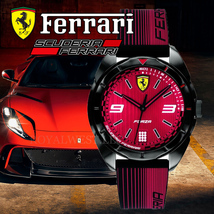 1円×2本 SCUDERIA FERRARI【スクーデリア・フェラーリ】FERRARI公式腕時計/新品本物美しすぎるBLACK×RED/REDLEVウレタンベルト_画像2