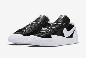 sacai × Nike Blazer Low Black Patent Leather サカイ × ナイキ ブレーザー ロー ブラック パテント レザー US6 24cm