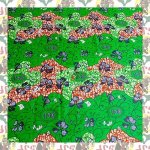 【SALE/270cm x 110cm/3ヤード】アフリカンプリント生地 barg-n18 アフリカ布 アフリカ生地 ゴールドプリント アンカラ キテンゲ パーニュ