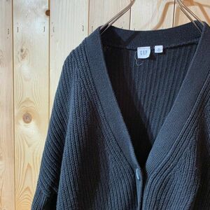 [KY121]GAP long sleeve cardigan black lady's M 60