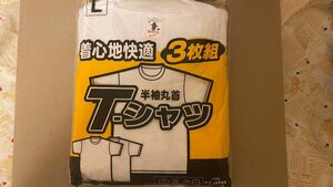 半袖丸首Ｔシャツ３枚セット★白色無地・Ｌサイズ★新品