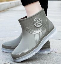 X264☆新品水作業靴 雨雪対策 レインブーツ レインシューズ メンズ 防滑 防水アウトドア_画像2