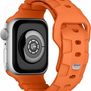コンパチブル Apple watch バンド 38/40/41mm交換用 シリコンバンド スポーツバンド 全シリーズ対応　オレンジ
