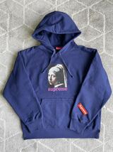 新品同様　シュプリーム Supreme Pearl Hooded Sweatshirt フード スウェットパーカー ネイビー S_画像1