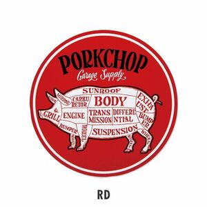 送料90円　PORKCHOP サークル ステッカー [KGPC065]　ポークチョップ　RD