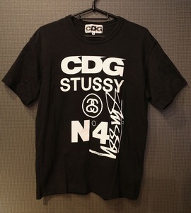 美品 CDG×STUSSY（コムデギャルソン×ステューシー）コラボ Tシャツ M ブラック COMME des GARCONS
