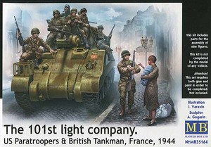 イギリス戦車兵＋アメリカ降下兵7体＋子供を抱いた女性 フランス1944 （1/35スケール MB35164）