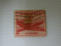 外国切手 使用済 単片 アメリカ合衆国 UNITED STATES POSTAGE (32) 5c 波消 ヒンジ跡_画像1