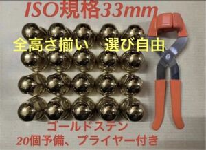 ゴールドステン◆ナットキャップ★ISO規格33mm ★20個予備プライヤー付き