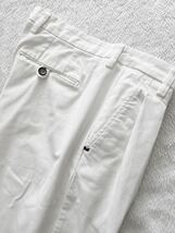 ENTRE AMIS size44 イタリア製コットンスラックス ホワイト 白 メンズ ツータック O'mast パンツ アントレアミ size30_画像3