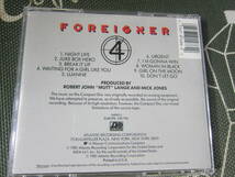 【中古美品CD/ロック・ポップス】『FOREIGNER フォリナー/4』　1981年　 輸入盤（米）　　　ゆうメール　　送料無料!!_画像2