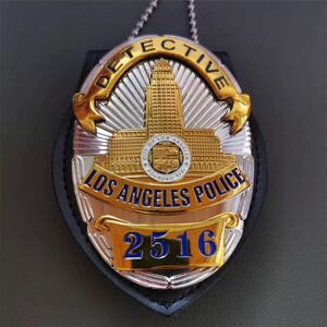 米国 LAPD ロサンゼルス市警察 No 2516 ポリスバッジ ホルダー付　　レプリカ