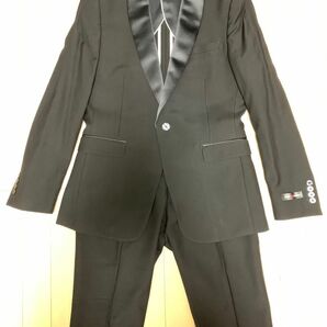 【新品】SUITSELECTスーツセレクト◆タキシード　セットアップ◆ブラック黒◆94Y6(細身サイズ)◆サテンショールカラー