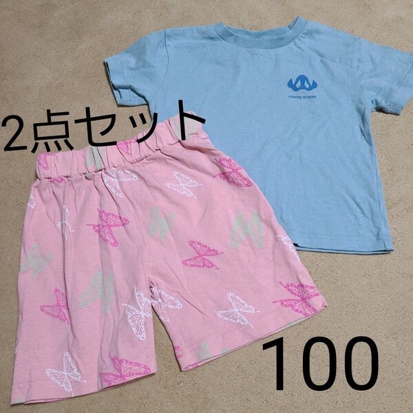 鬼滅の刃 100サイズ Tシャツ、ハーフパンツ 2点セット 部屋着 パジャマ 半袖短パン