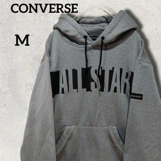 CONVERSE グレー ロゴパーカー