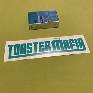 トースターマフィア POPUP 抜きステッカー★アクアブルー★Toaster mafia UK ★USDM bB　キューブ アルファード フォレスター ハイエース