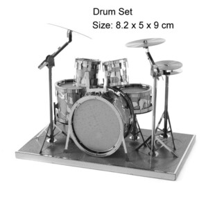  drum set 3D metal fading n yellowtail, handmade,DIY, education toy, made of metal puzzle 