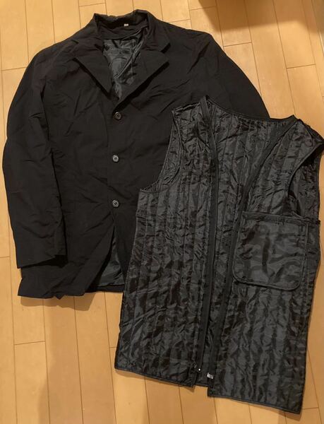無印良品　MUJI 中綿ベストつきジャケット　Mサイズ 黒色　ブラック