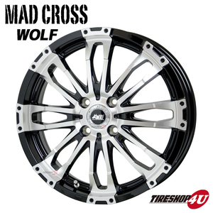 4本セット送料無料 MADCROSS WOLF 16X6.0J 4/100 フルポリッシュ MUDSTAR RADIAL M/T MT 175/60R16 クロスビー XBee マッドスター イグニス