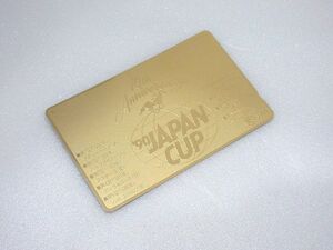 * JRA 10 anniversary commemoration telephone card 50 frequency *90 JAPAN CUP Japan cup 10th Anniversary Gold horse racing gold horse telephone card unused goods 