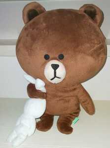 LINE Brown soft toy ... having .BIG rabbit total length approximately 40cm LINE FRIENDS