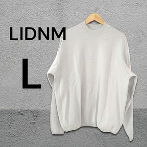 LIDNM リドム ハイネック コットン ニット 長袖 トレーナー サイズ L グレー メンズ