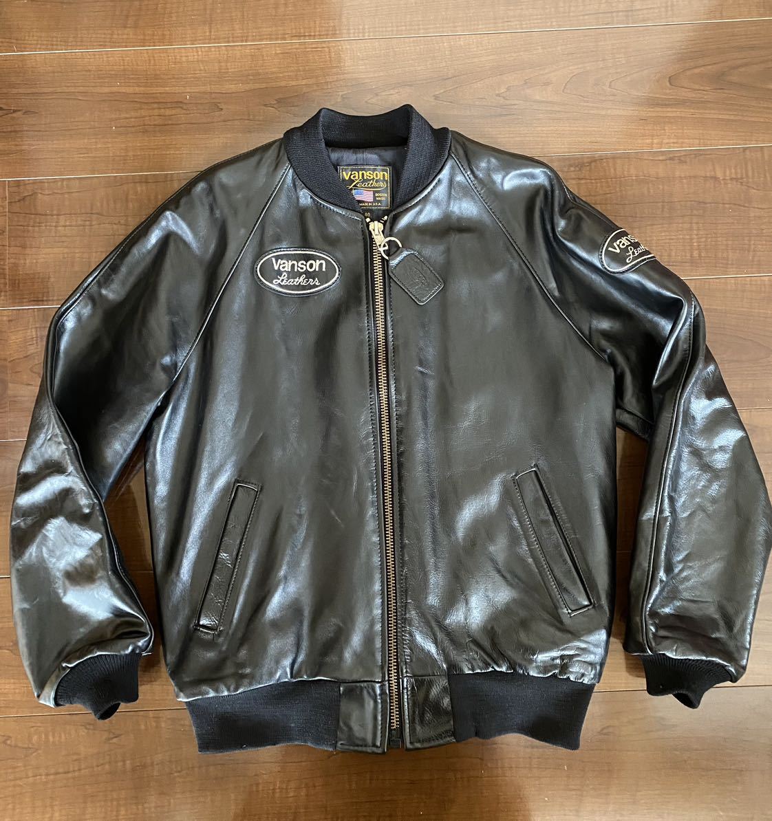 b新品□VANSON/バンソン スターパンチングJKT・赤・34 自動車 ...