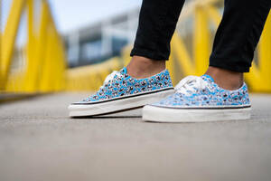 超美品★VANS ERA style 95 DX ANAHEIM FACTORY OG PANDA/OG BLUE パンダ総柄 23.5cm