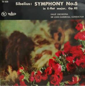初期25cmLP盤 ジョン・バルビローリ/Halle Orch　Sibelius 交響曲5番 Op82