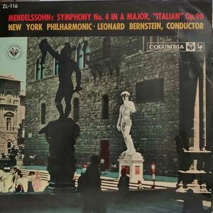 初期25cmLP盤 レナード・バーンステイン/New York Phil　Mendelssohn 交響曲4番「イタリア」